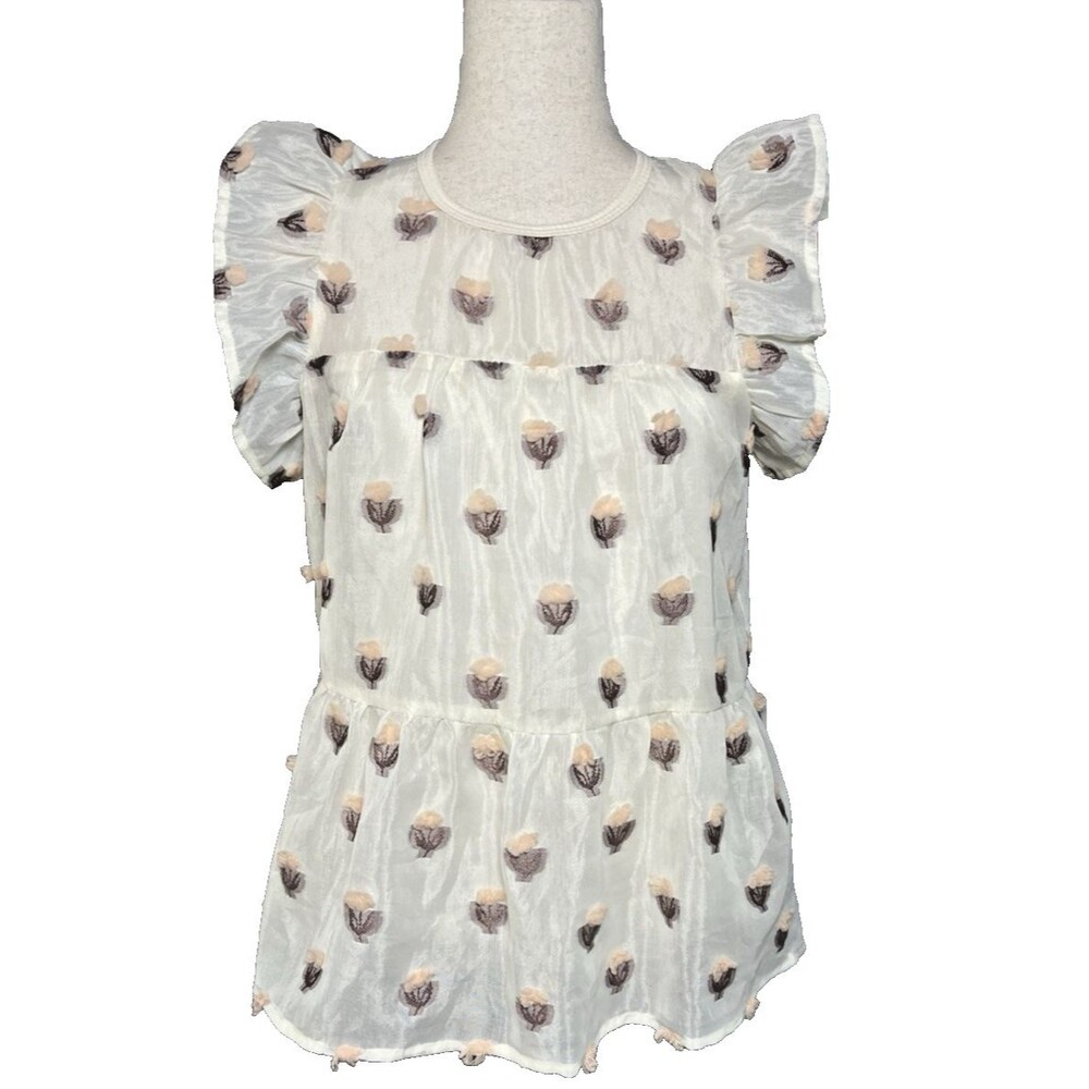 THML NWOT babydoll womens summer blouse w/liner sz S cottage fairy party $90
